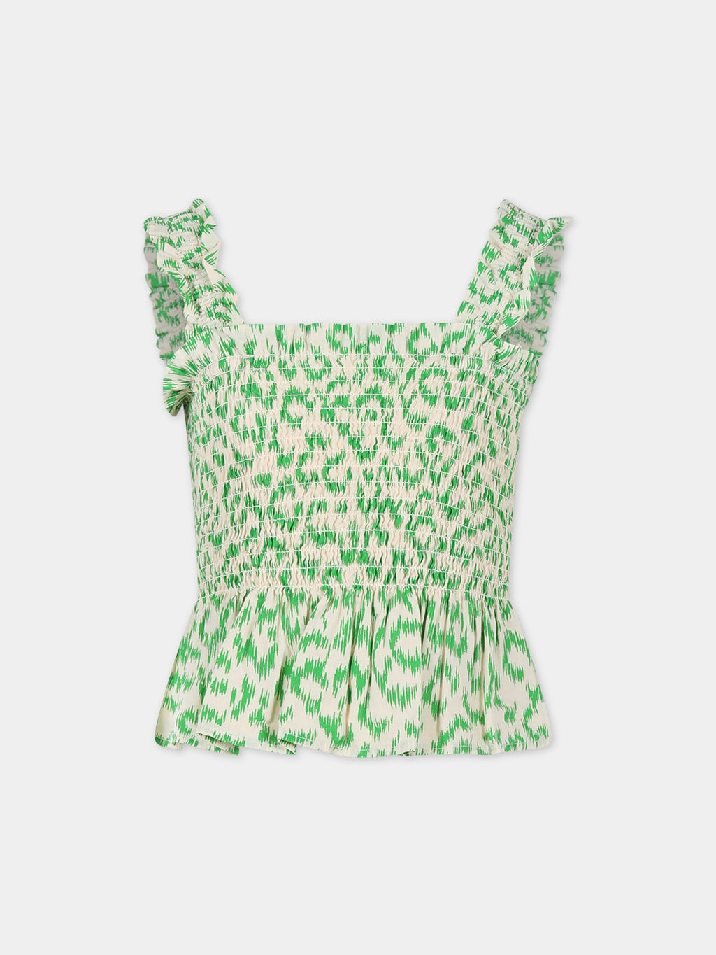 Green top for girl with print
